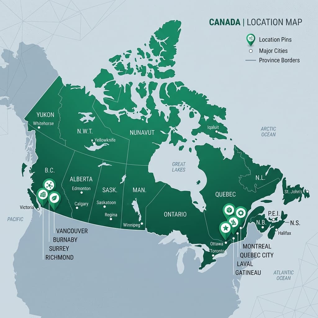 PartHubz Canada Map