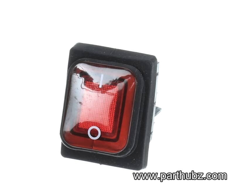 Atosa W0308018 Rocker Switch, Sealed, Red Lighted, 24VDC