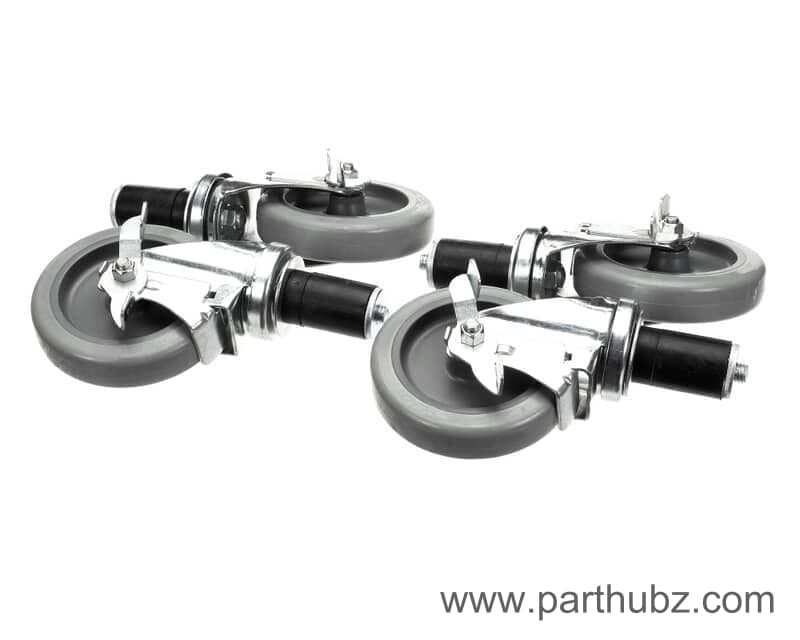 AyrKing B241 Caster, 5", Swivel, with Brake, Stud, Set of 4, BBS-U
