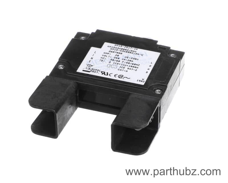 Garland 2687000 Circuit Breaker, 20A, 250V, 50/60Hz, 1 Pole