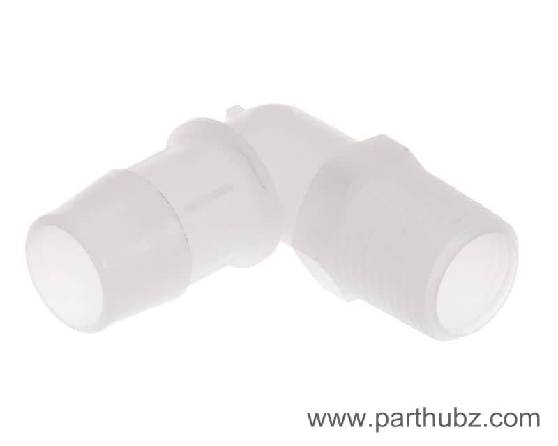 Groen 142548 Elbow/Fitting, 90 Degree, Plastic, 1/2" NPT x 3/4" Barb